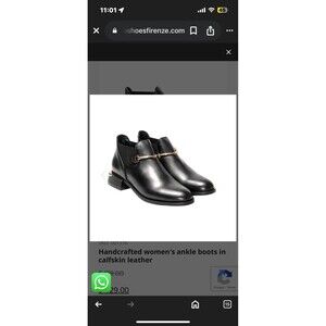 Calfskin Italian Leather Shoes Women’s Size 37 Or 6.5 US with Gold Accents